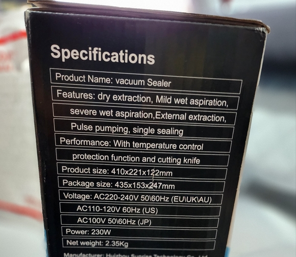 **NWT** MZROT SV618 Vacuum Sealer - Black and Silver - Picture 2 of 4